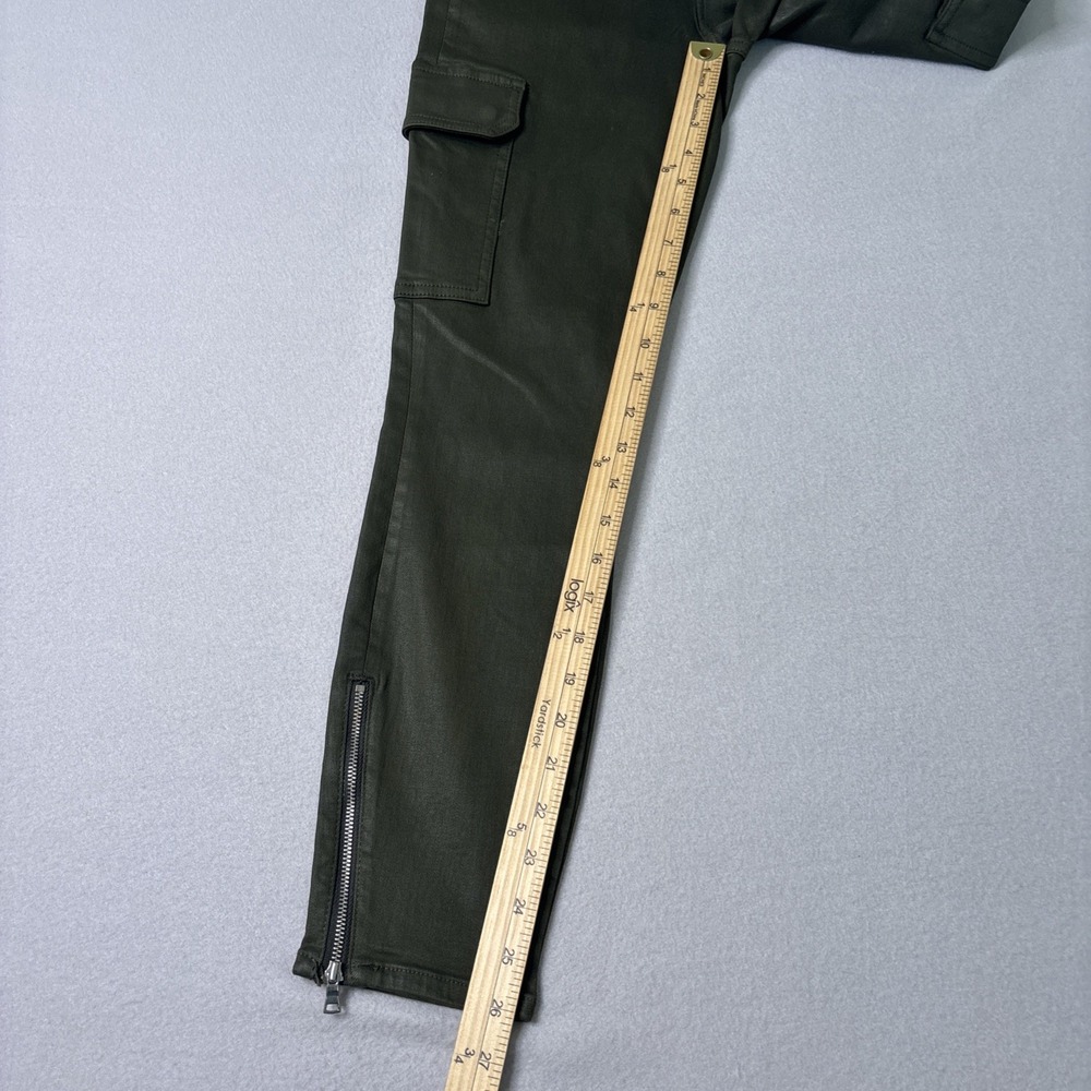 7 For All Mankind Cargo Pants 28x26 GREEN Zipper Ankle STRETCH EUC Fast Shipping - Picture 5 of 7